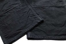 画像7: メキシコ製 carharttカーハート ダック地 ダブルニー オーバーオール 黒 w48 L28★特大 (7)