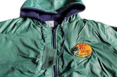 画像3: 90s USA製 RED HEADレッドヘッド Bass Pro Shopsパッチ付き フリースライナー ナイロンパーカー 緑 2XL (3)