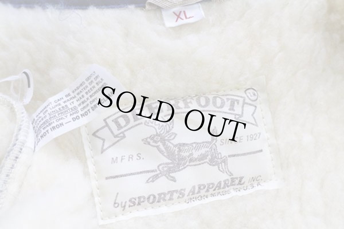 画像4: 70s USA製 DEERFOOT WENGER FEEDS パッチ付き ボアライナー ナイロン コーチジャケット 薄紺 (4)