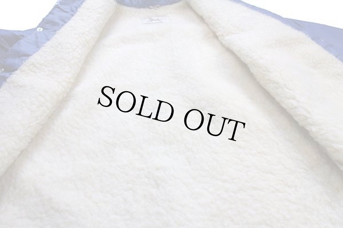 画像5: 70s USA製 DEERFOOT WENGER FEEDS パッチ付き ボアライナー ナイロン コーチジャケット 薄紺 (5)