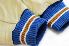 画像7: USA製 SANTA MARGARITA パッチ&刺繍&ピンズ付き メルトン ウール 袖革スタジャン 青×クリーム L (7)