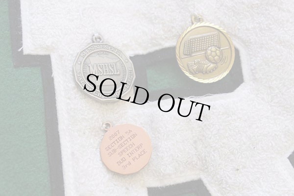 画像5: 00s USA製 JKS apparel パッチ&刺繍&メダル付き キルティングライナー メルトン ウール 袖革スタジャン 緑×緑 S (5)