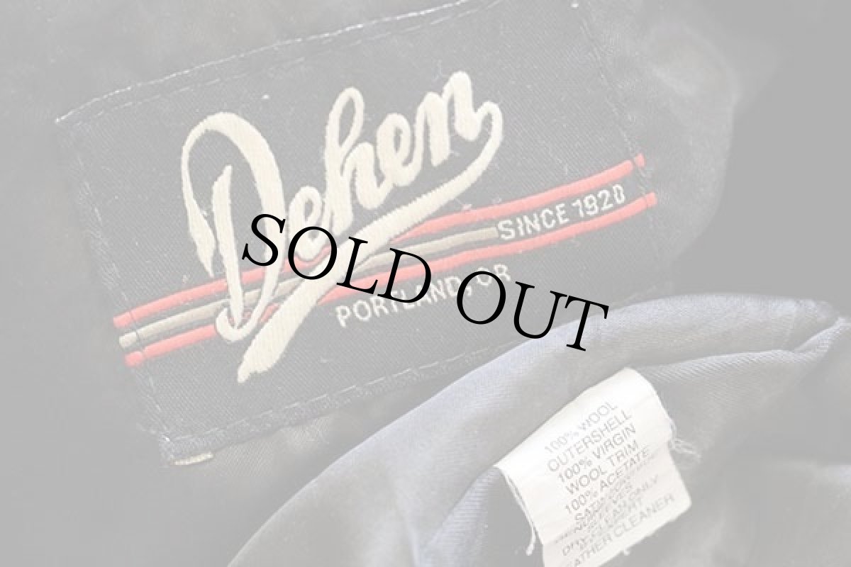 画像4: Dehen WRG DESIGN INC刺繍 メルトン ウール 袖革スタジャン 緑×焦げ茶 (4)