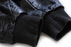 画像6: 90s カナダ製 ED BUD'S SALES LTD刺繍 スタンドカラー メルトン ウール 袖革スタジャン 黒×黒 M (6)