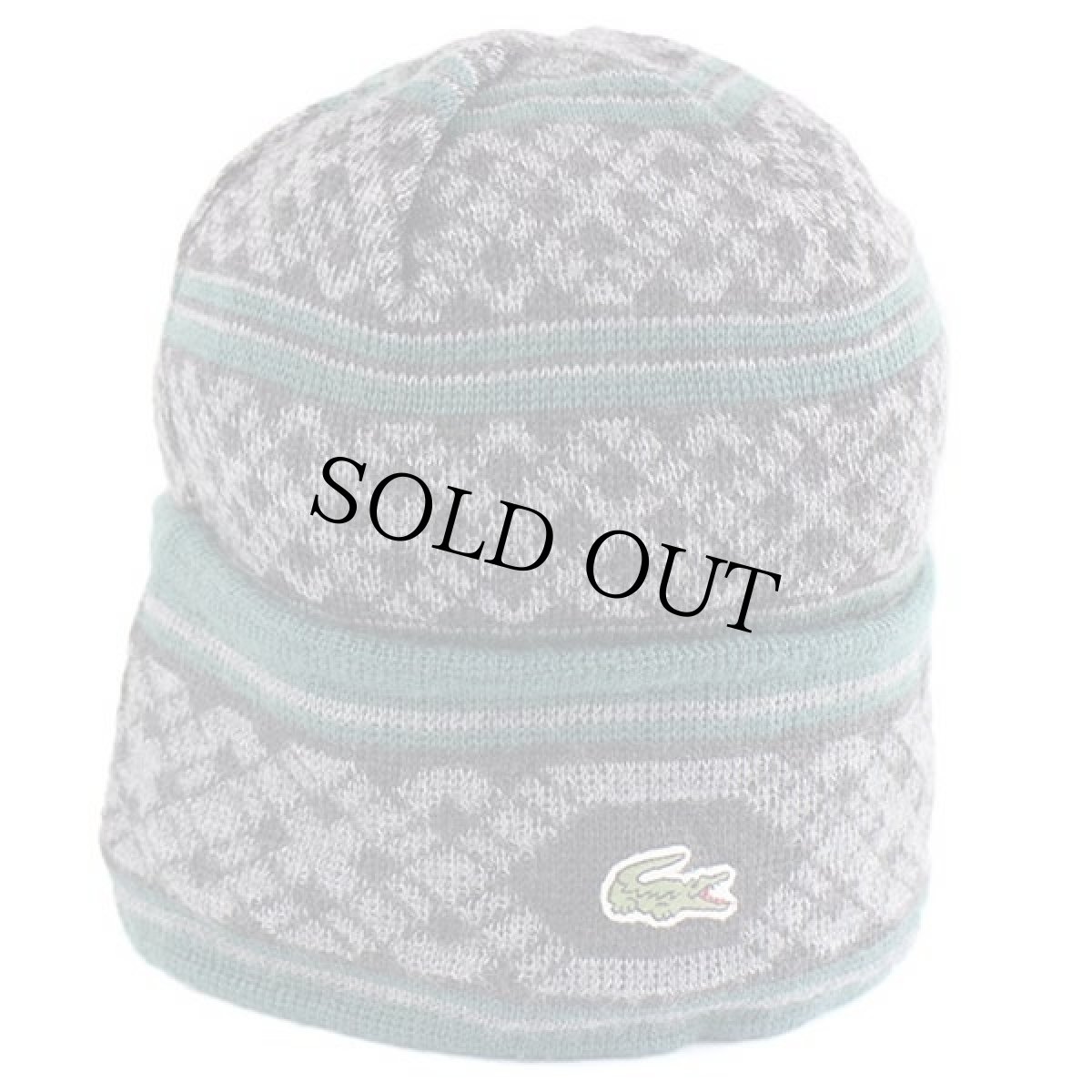 画像2: 70s フランス製 CHEMISE LACOSTE ラコステ 編み柄 ウール混 ニットキャップ (2)