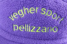 画像6: 90s イタリア製 vegher sport pellizzano 刺繍 耳当て付き POLARTEC フリースキャップ 青紫 IV (6)