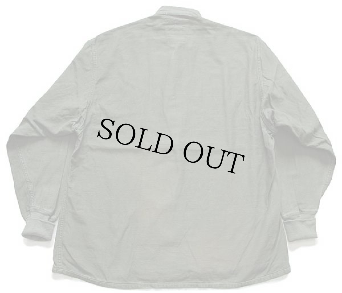 画像2: 70s 米軍 U.S.ARMY スタンドカラー コットンサテン ケミカルプロテクティブ ライナーシャツ オリーブグリーン M★09 (2)