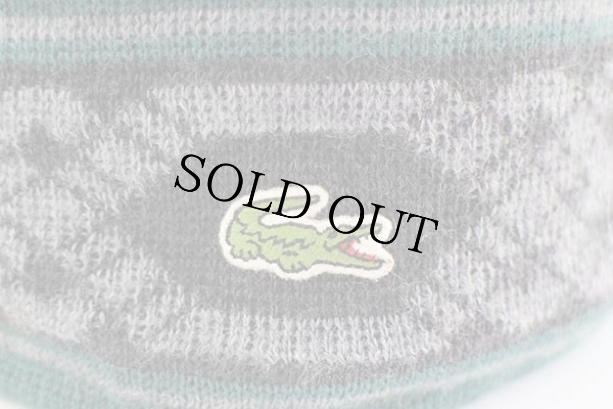 画像5: 70s フランス製 CHEMISE LACOSTE ラコステ 編み柄 ウール混 ニットキャップ (5)