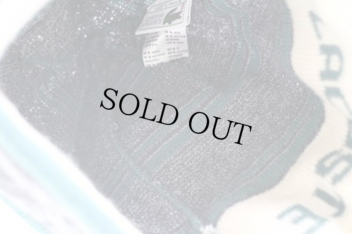 画像8: 70s フランス製 CHEMISE LACOSTE ラコステ 編み柄 ウール混 ニットキャップ (8)