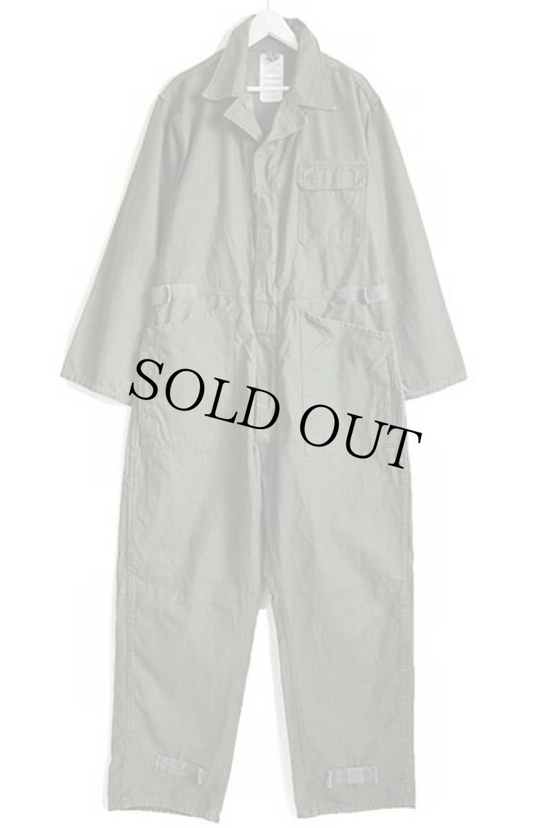 画像2: 90s 米軍 U.S.ARMY コットンサテン カバーオール オールインワン オリーブグリーン M★つなぎ (2)