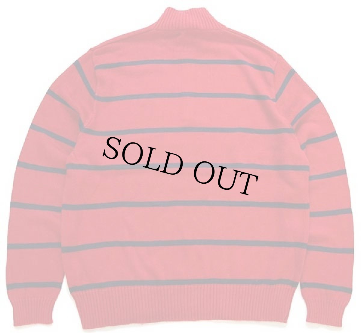 画像2: ポロ ラルフローレン ボーダー ハイネック ハーフジップ コットンニット セーター 赤×紺 XXL (2)