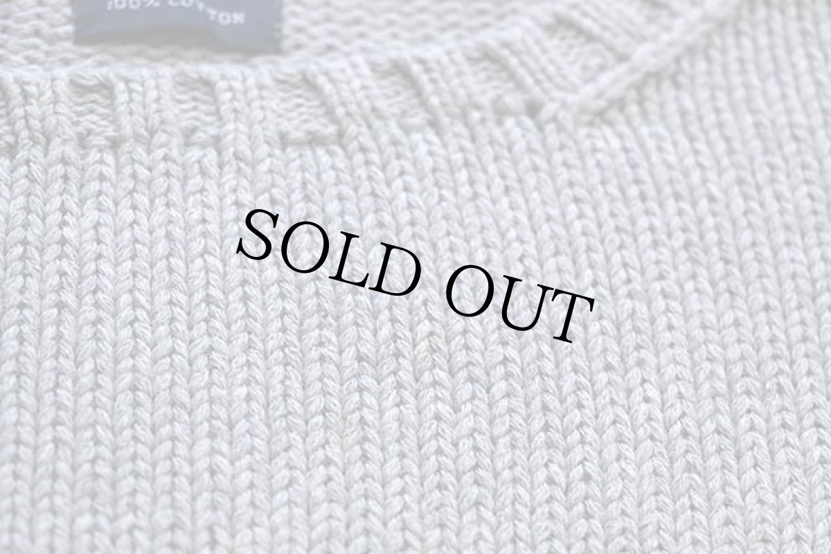 画像5: 90s ポロ ラルフローレン ワンポイント コットンニット セーター ライトグレー (5)