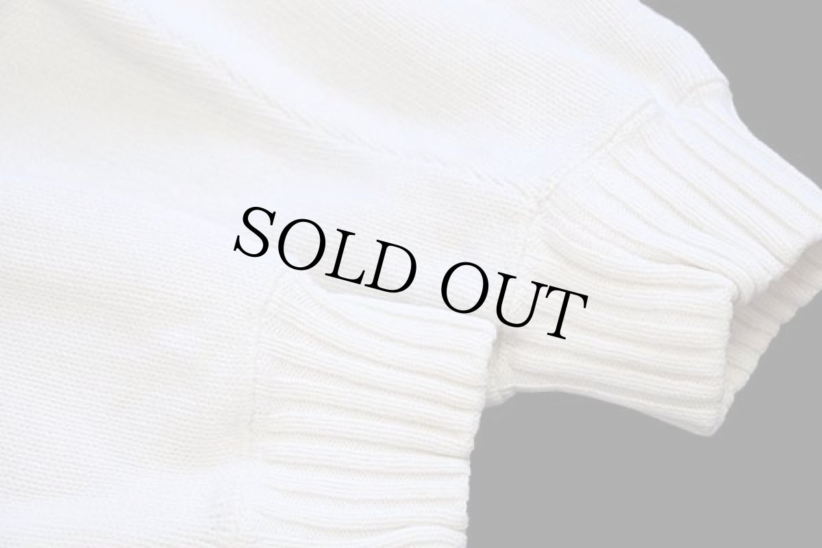 画像5: 80s USA製 L.L.Bean 襟付き コットンニット セーター オフホワイト XL (5)