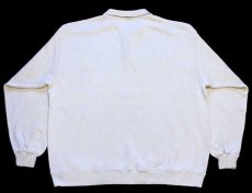 画像2: 80s USA製 L.L.Bean 襟付き コットンニット セーター オフホワイト XL (2)