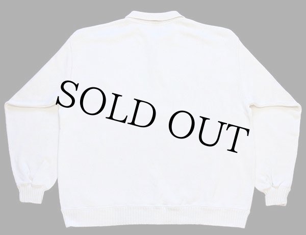 80s USA製 L.L.Bean 襟付き コットンニット セーター オフホワイト XL