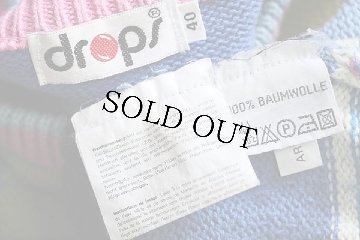 画像4: 90s drops パネル切り替え アート コットンニット ロング セーター 40 (4)