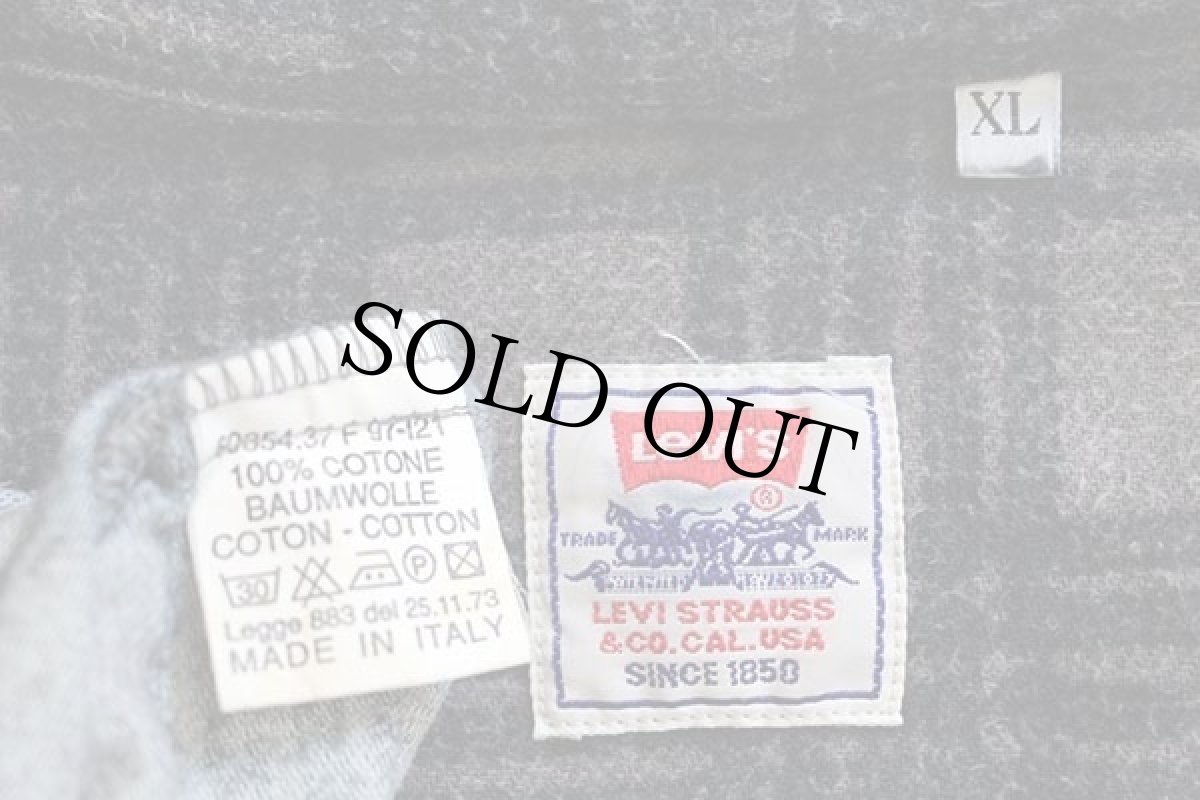 画像4: 90s イタリア製 Levi'sリーバイス 格子柄 コットン シャモアクロス シャツパーカー XL★ユーロ (4)