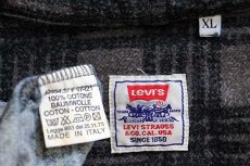 画像4: 90s イタリア製 Levi'sリーバイス 格子柄 コットン シャモアクロス シャツパーカー XL★ユーロ (4)