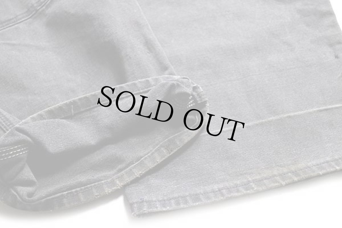 画像7: 80s USA製 carharttカーハート ダック地 ダブルニー オーバーオール 黒 w40 L30 (7)