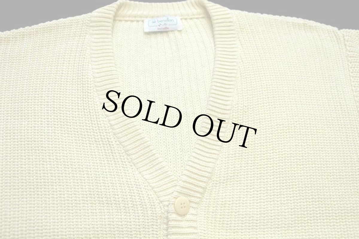 画像3: 80s イタリア製 benettonベネトン ローゲージ コットンニット カーディガン 黄 (3)