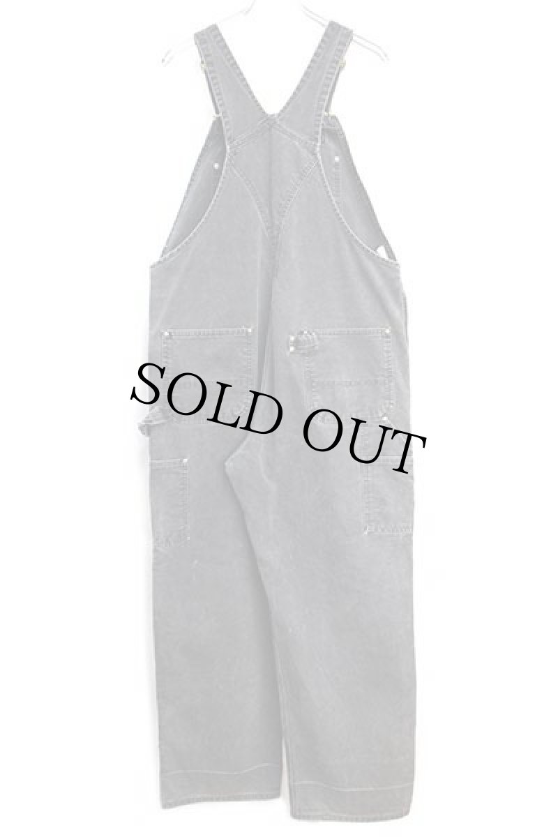 画像3: 80s USA製 carharttカーハート ダック地 ダブルニー オーバーオール 黒 w40 L30 (3)