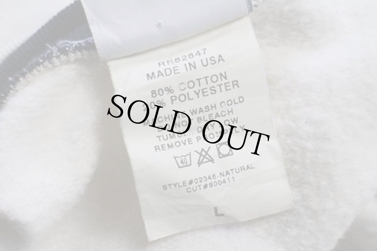 画像5: 90s USA製 ART UNLIMITED 灯台 総柄 アート レイヤードネック スウェット カーディガン アイボリー L (5)