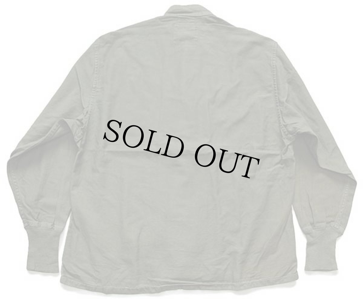 画像2: 70s 米軍 U.S.ARMY スタンドカラー コットンサテン ケミカルプロテクティブ ライナーシャツ オリーブグリーン M★08 (2)