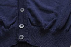 画像5: 70s フランス製 CHEMISE LACOSTE ラコステ ワンポイント ウールニット カーディガン 紺 3 (5)