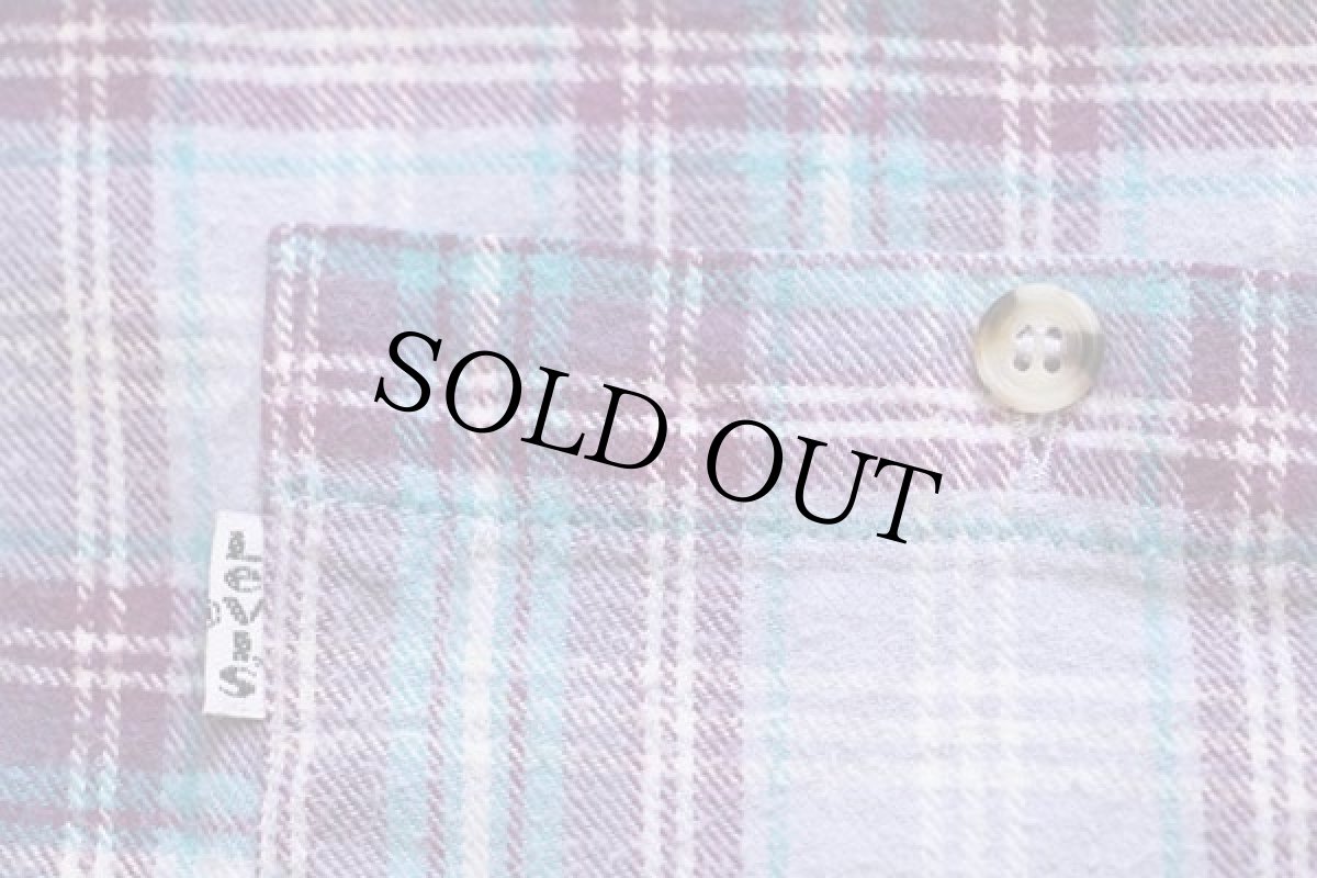 画像5: 90s イタリア製 Levi'sリーバイス タータンチェック コットン ライトネルシャツ M★ユーロ (5)