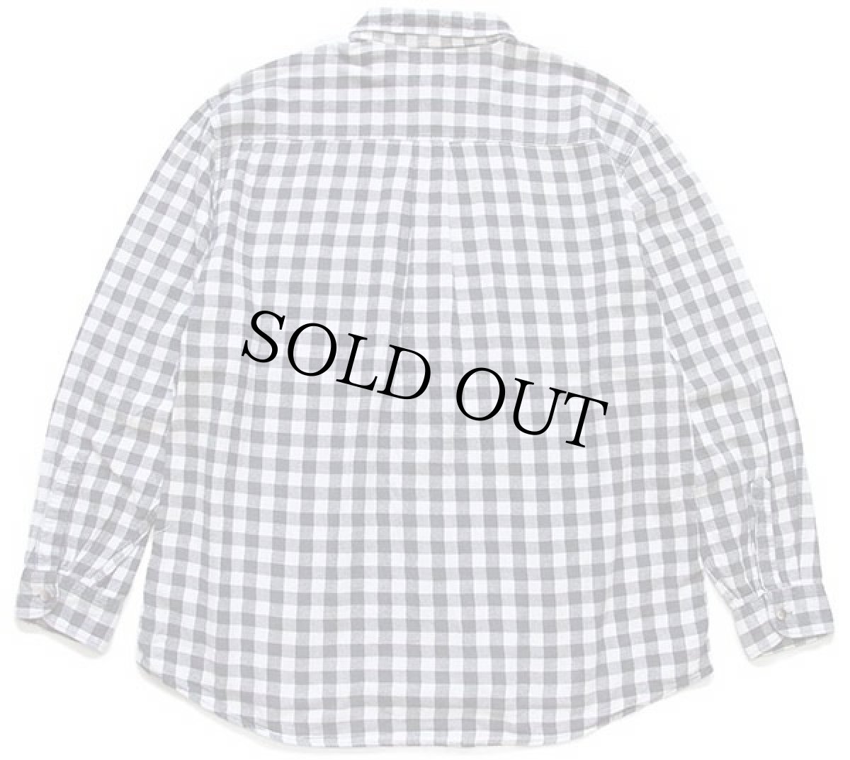 画像2: 80s イタリア製 Levi'sリーバイス ギンガムチェック ボタンダウン コットン ライトネルシャツ 黒×白 XL★ユーロ (2)