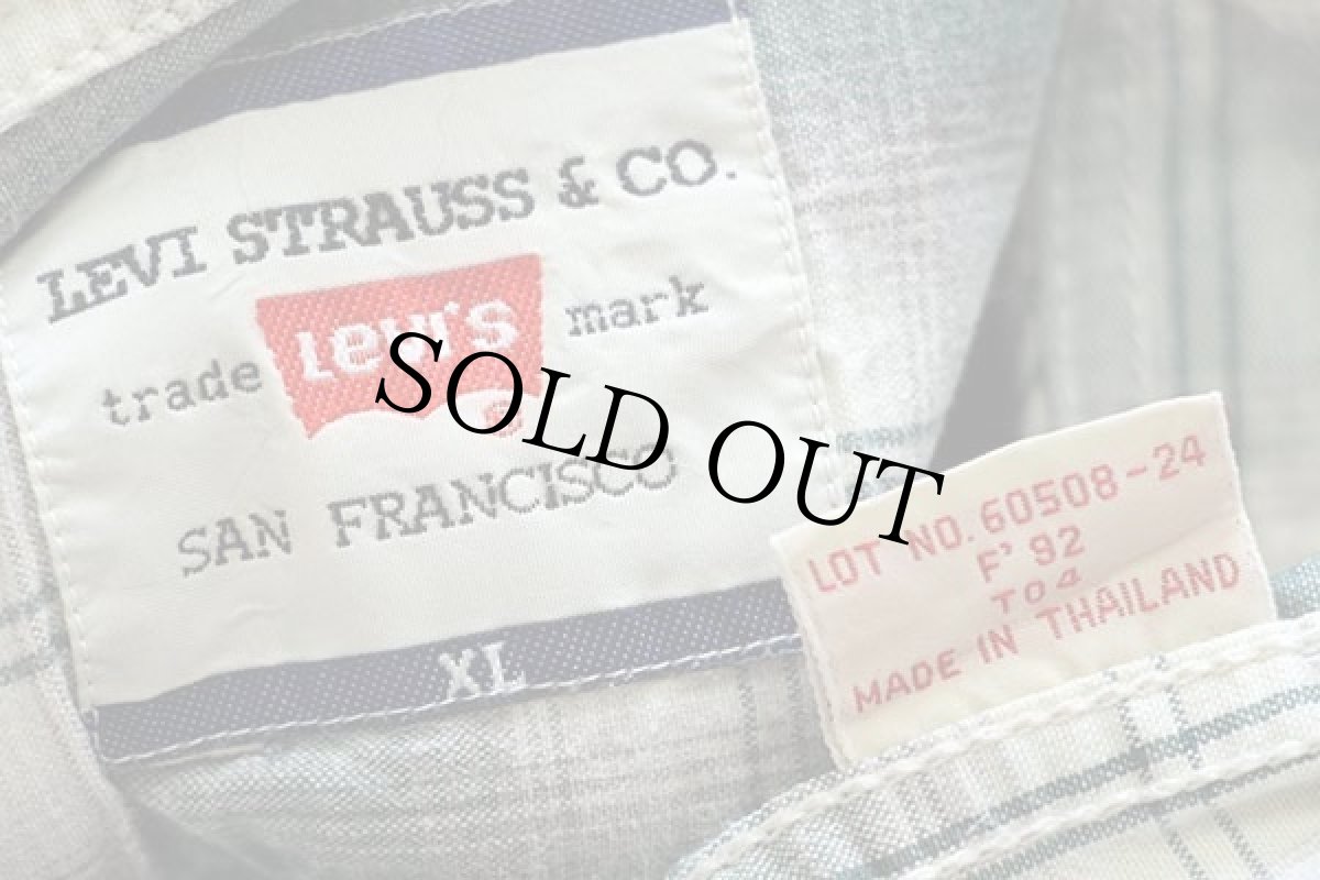 画像4: 90s Levi'sリーバイス オンブレチェック コットンシャツ XL★ユーロ (4)