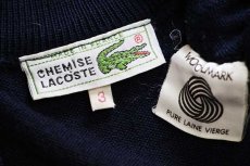 画像4: 70s フランス製 CHEMISE LACOSTE ラコステ ワンポイント ウールニット カーディガン 紺 3 (4)