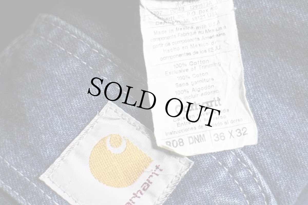 画像6: 00s メキシコ製 carharttカーハート デニム オーバーオール w36 L32 (6)