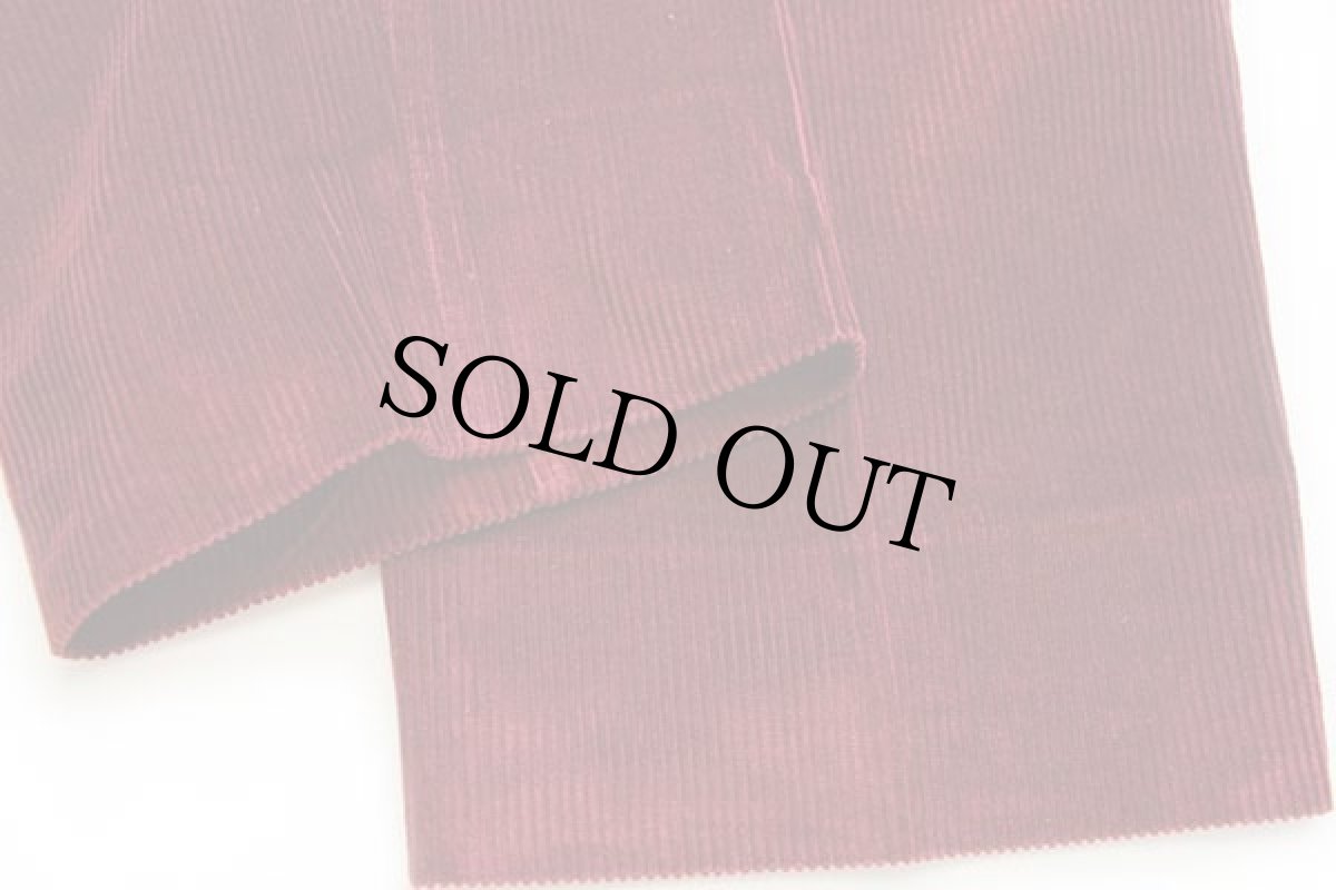 画像7: 90s イタリア製 Henry Cotton's ツータック コットン 太畝 コーデュロイパンツ ワインレッド 48★スラックス (7)