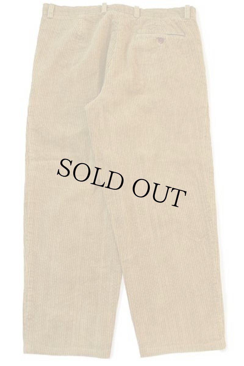 画像3: 90s John F.Gee ツータック コットン スラックス 極太畝 コーデュロイパンツ 黄土色 w35 (3)