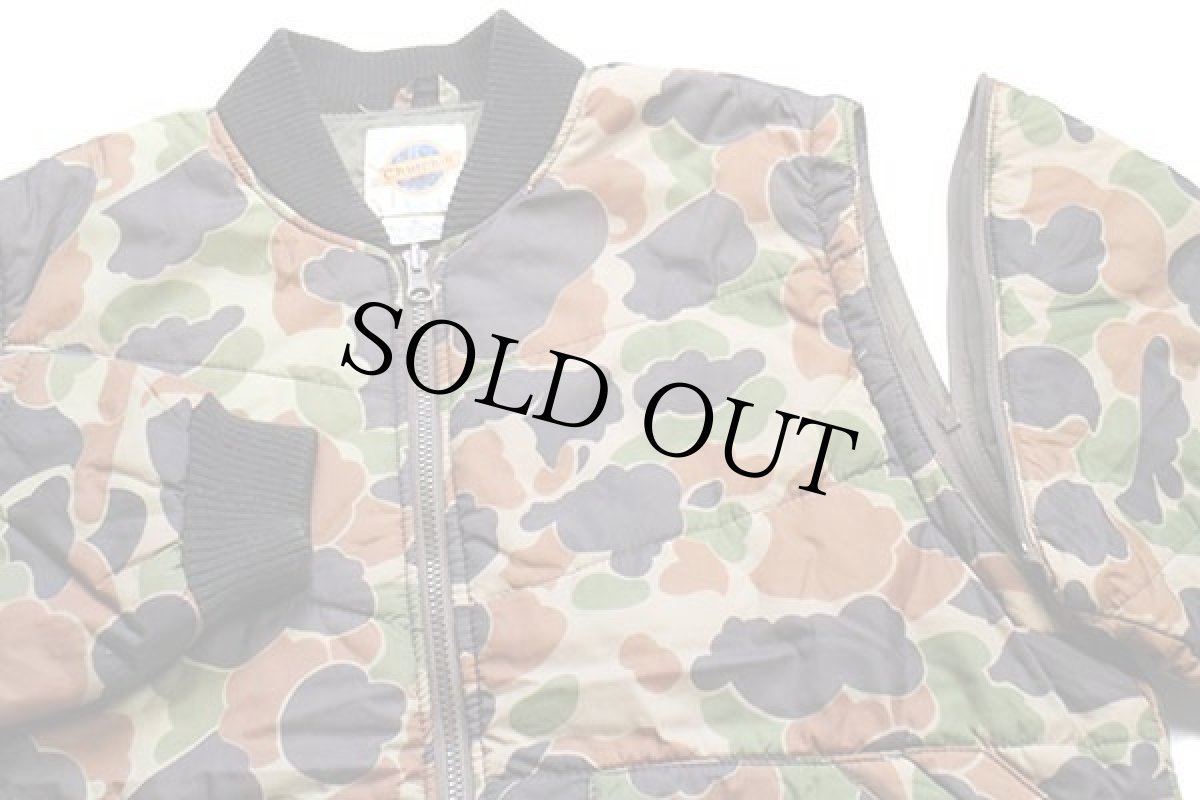 画像4: 80s Churchill ダックハンターカモ 2WAY 中綿入り ナイロンジャケット★ベスト (4)