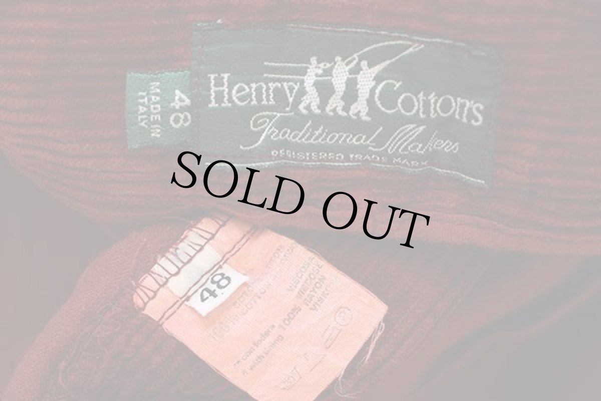 画像6: 90s イタリア製 Henry Cotton's ツータック コットン 太畝 コーデュロイパンツ ワインレッド 48★スラックス (6)