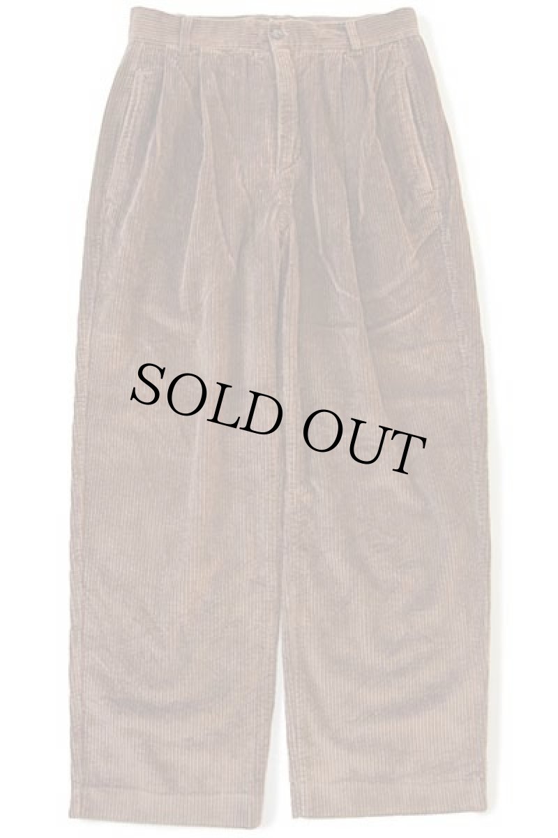 画像2: 90s イタリア製 PEPPER ツータック コットン 太畝 コーデュロイパンツ 焦げ茶 w30★スラックス (2)