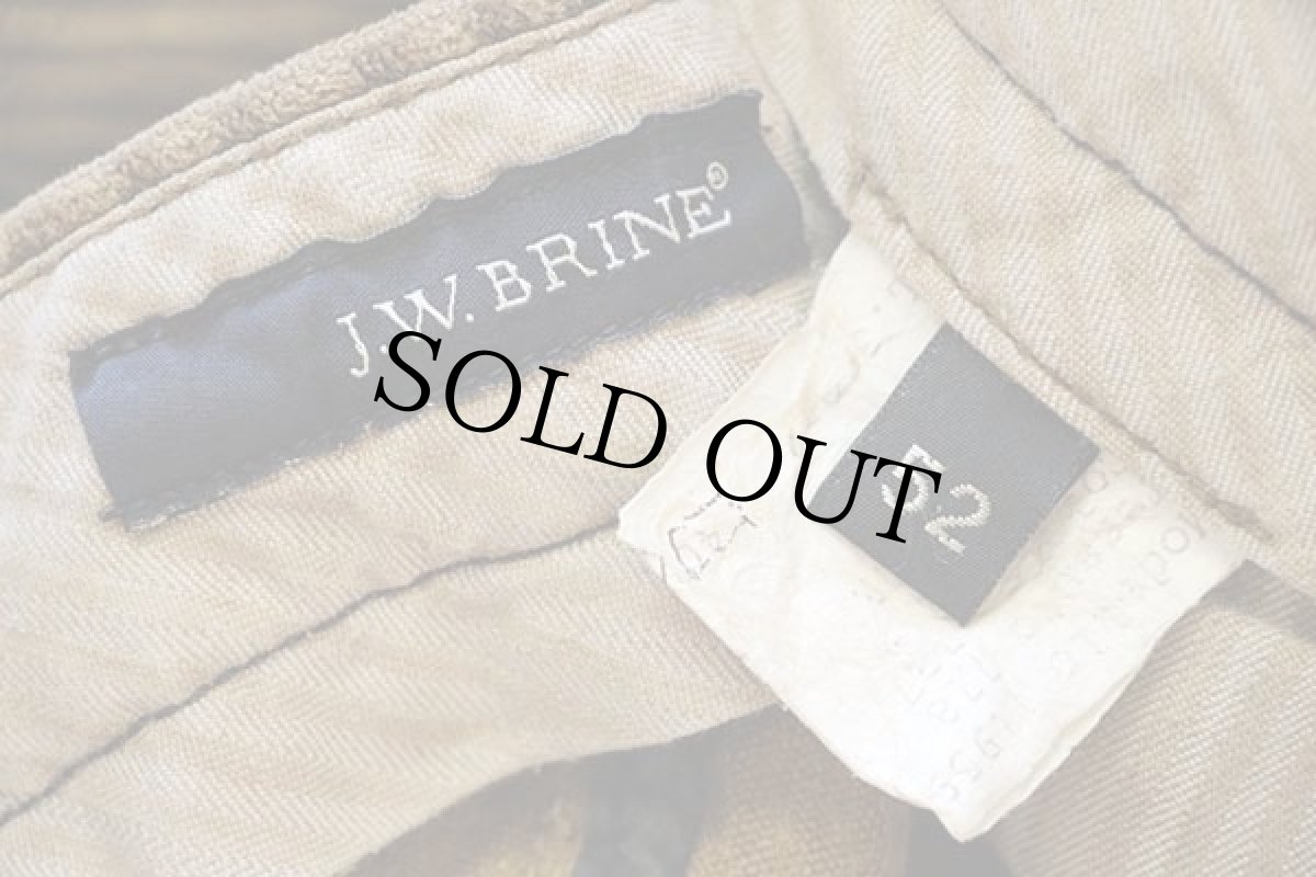 画像6: イタリア製 J.W.BRINE ワンタック コットン 極太畝 コーデュロイパンツ 茶 52★スラックス (6)