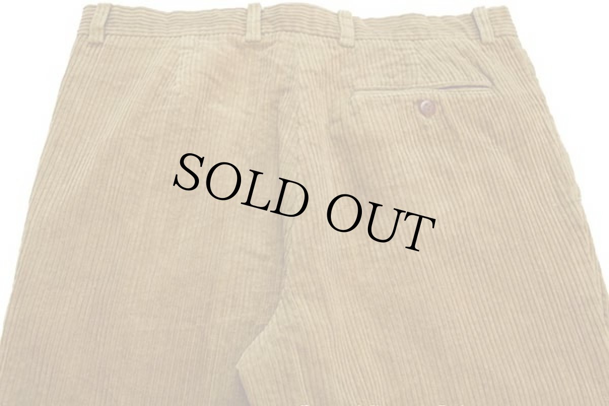 画像5: 90s John F.Gee ツータック コットン スラックス 極太畝 コーデュロイパンツ 黄土色 w35 (5)