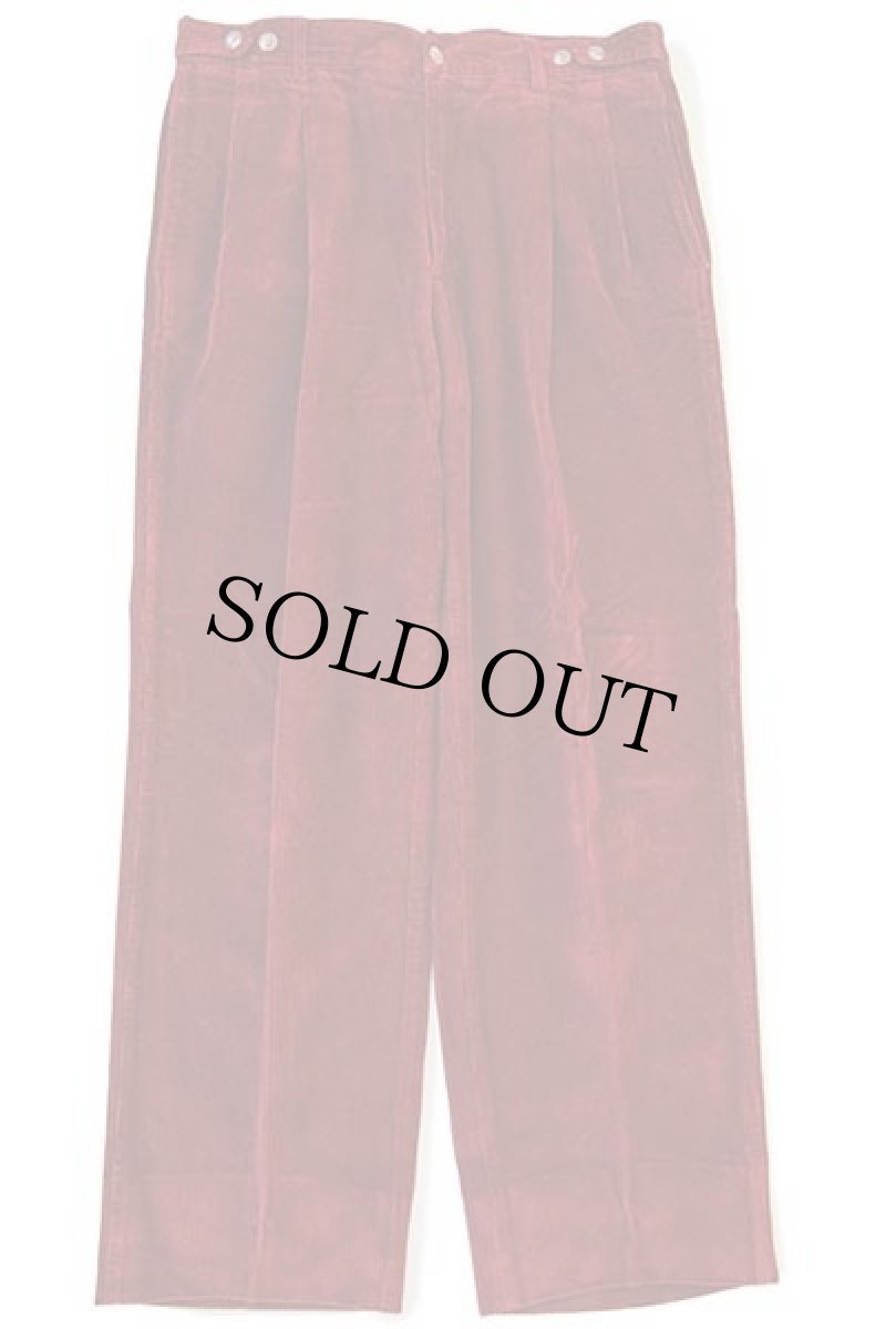 画像2: 90s イタリア製 Henry Cotton's ツータック コットン 太畝 コーデュロイパンツ ワインレッド 48★スラックス (2)