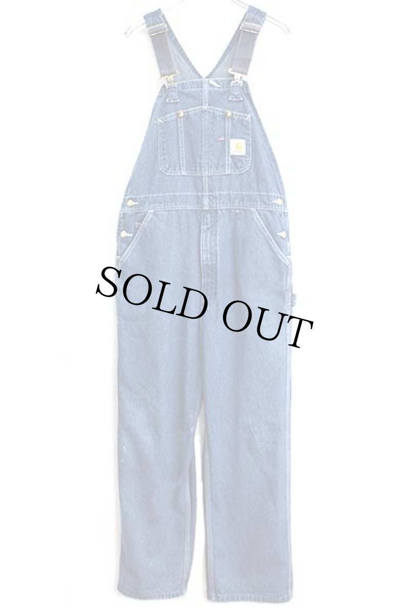 画像2: 00s メキシコ製 carharttカーハート デニム オーバーオール w36 L32 (2)