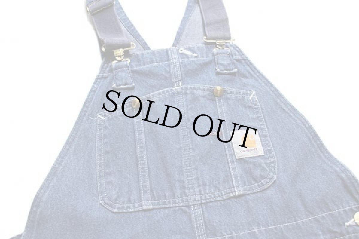 画像4: 00s メキシコ製 carharttカーハート デニム オーバーオール w36 L32 (4)