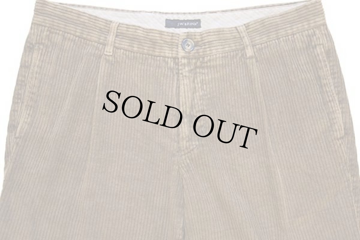 画像4: イタリア製 J.W.BRINE ワンタック コットン 極太畝 コーデュロイパンツ 茶 52★スラックス (4)