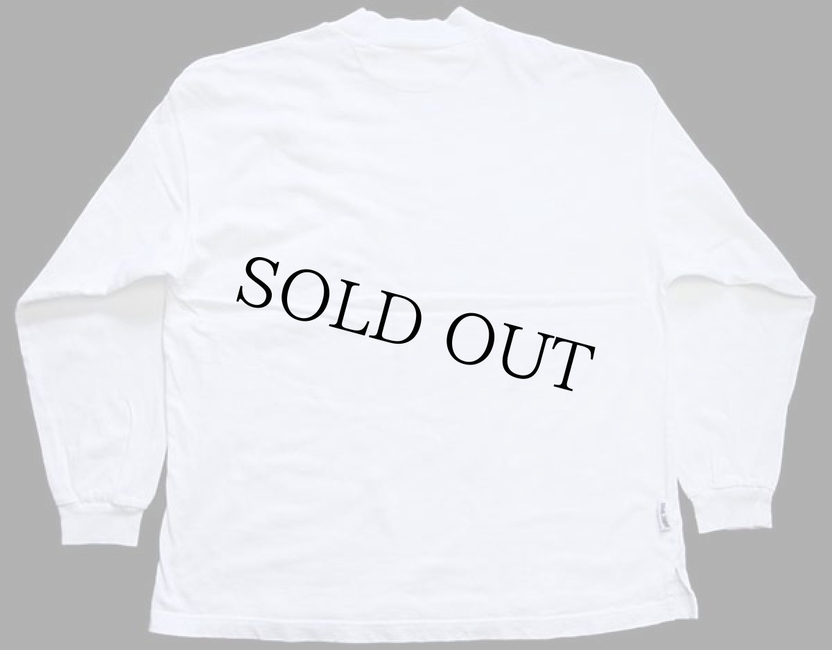 画像2: 90s Warner Bros LOONEY TUNES シルベスター&トゥイーティー刺繍 モックネック コットン ポケット付き 長袖Tシャツ 白 XL (2)