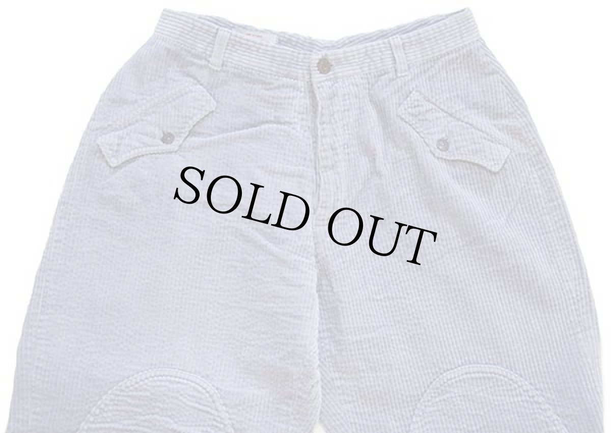 画像4: 80s フランス製 michel bachoz ダブルニー コットン 太畝 コーデュロイパンツ ライトグレー 40 (4)