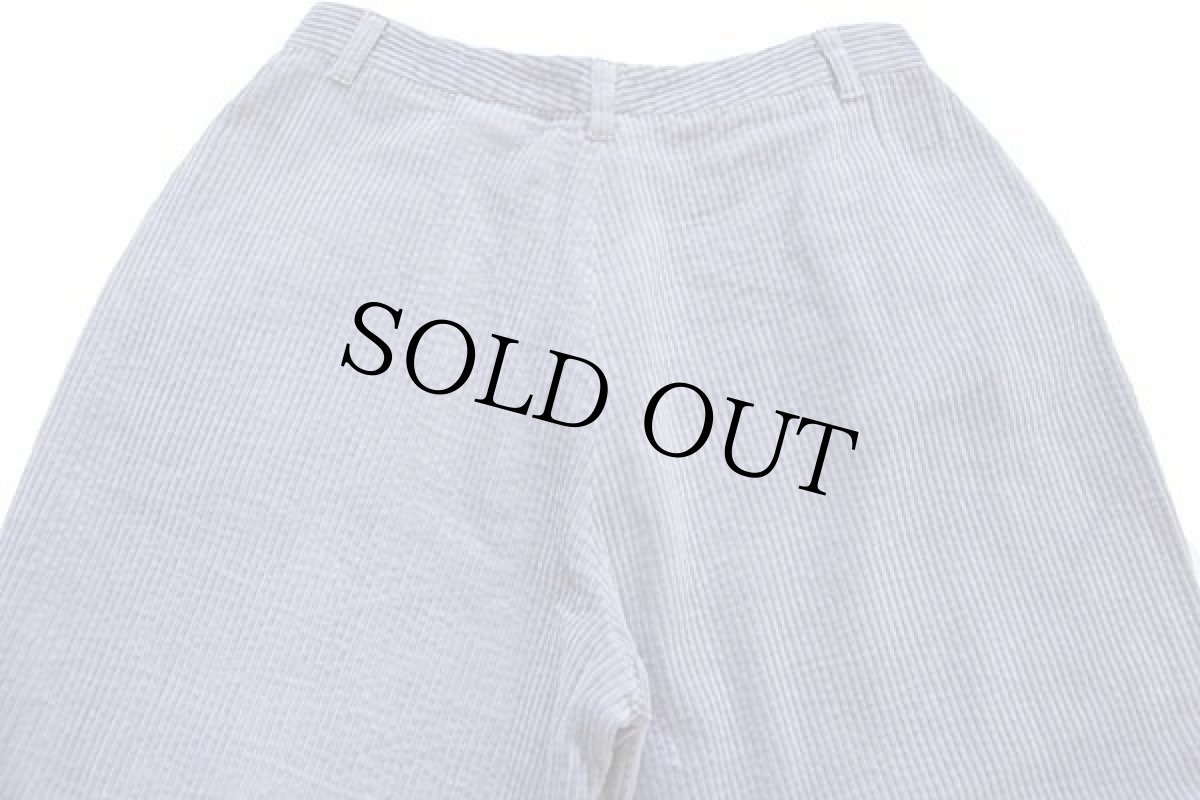 画像5: 80s フランス製 michel bachoz ダブルニー コットン 太畝 コーデュロイパンツ ライトグレー 40 (5)