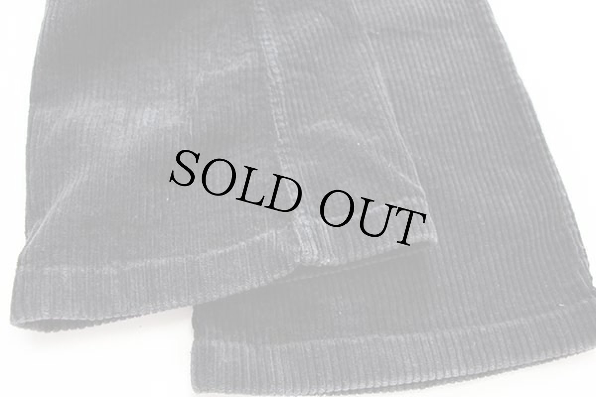 画像7: ベルギー製 BLUE BELL Wranglerラングラー ベルボトム コットン 極太畝 コーデュロイパンツ 黒 w28 (7)