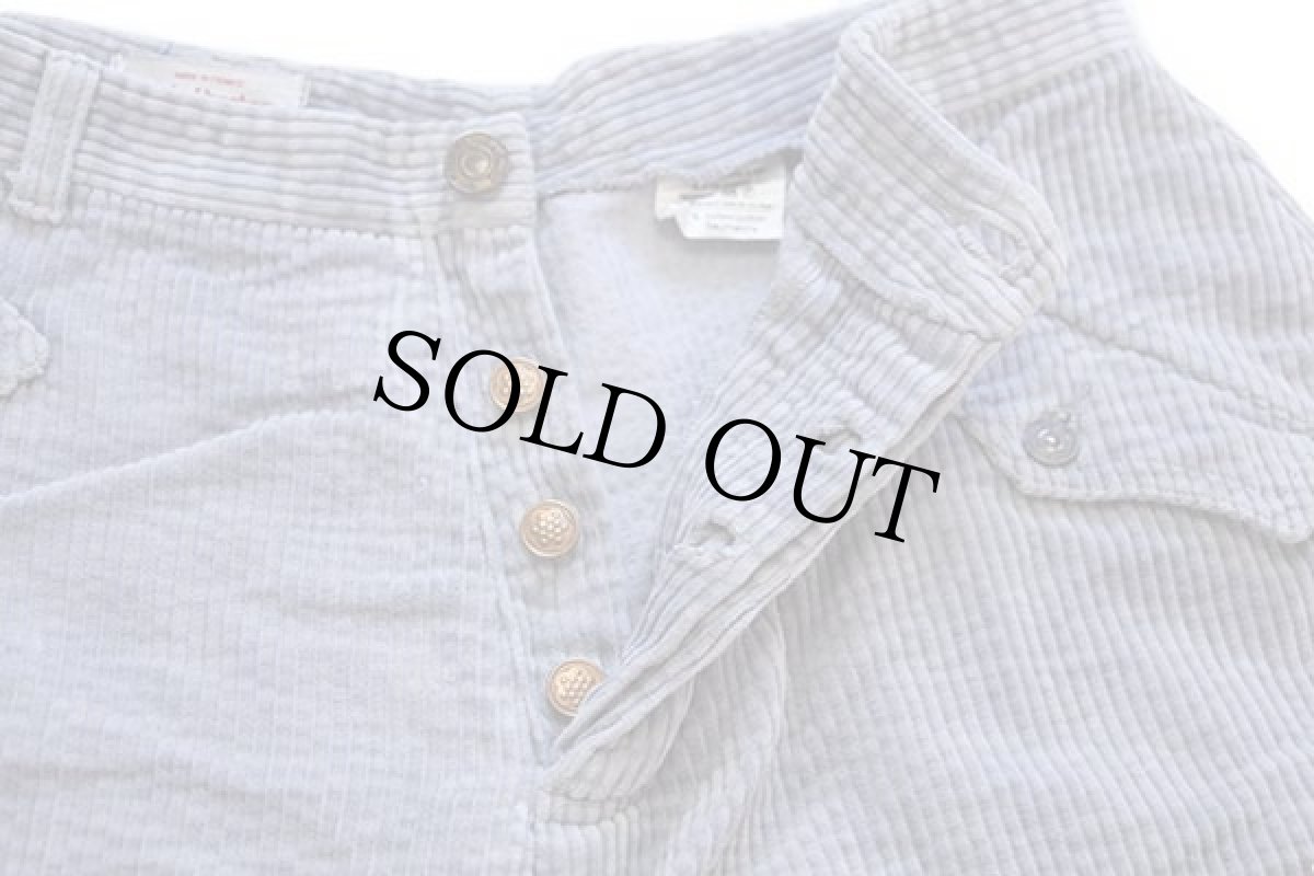 画像7: 80s フランス製 michel bachoz ダブルニー コットン 太畝 コーデュロイパンツ ライトグレー 40 (7)