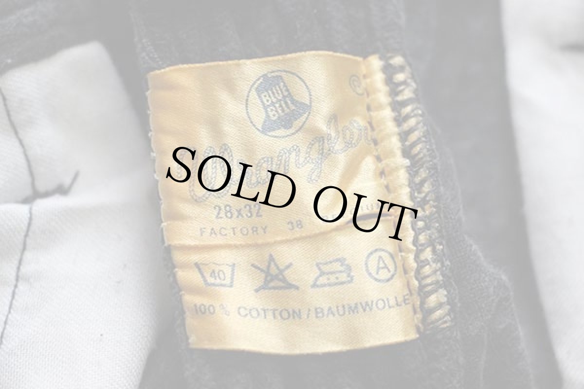 画像6: ベルギー製 BLUE BELL Wranglerラングラー ベルボトム コットン 極太畝 コーデュロイパンツ 黒 w28 (6)